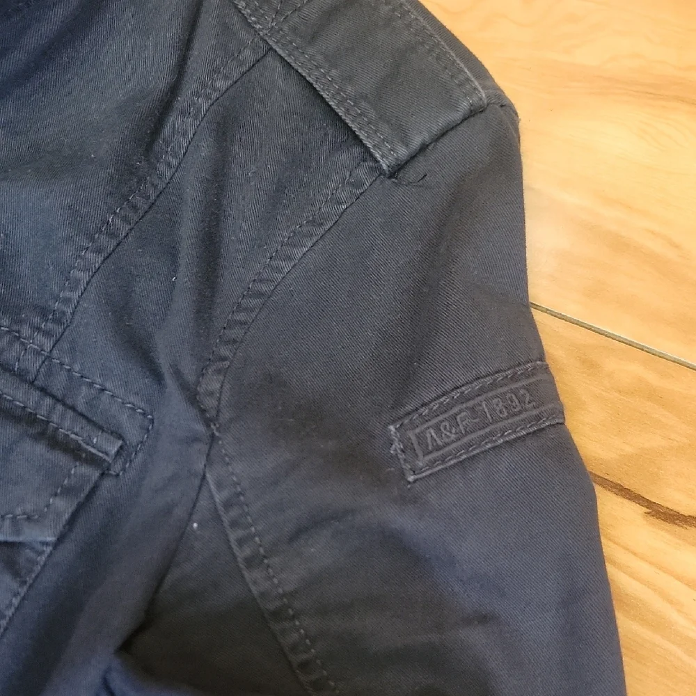 Abercrombie & Fitch Size SMALL Navy Cotton Cinch Waist Utility Jacket